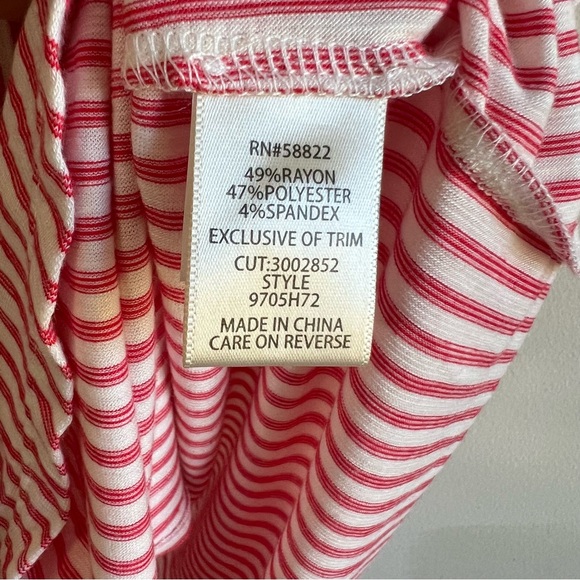 NWT Max Studio Stripe Short Sleeve Top - Picture 5 of 5